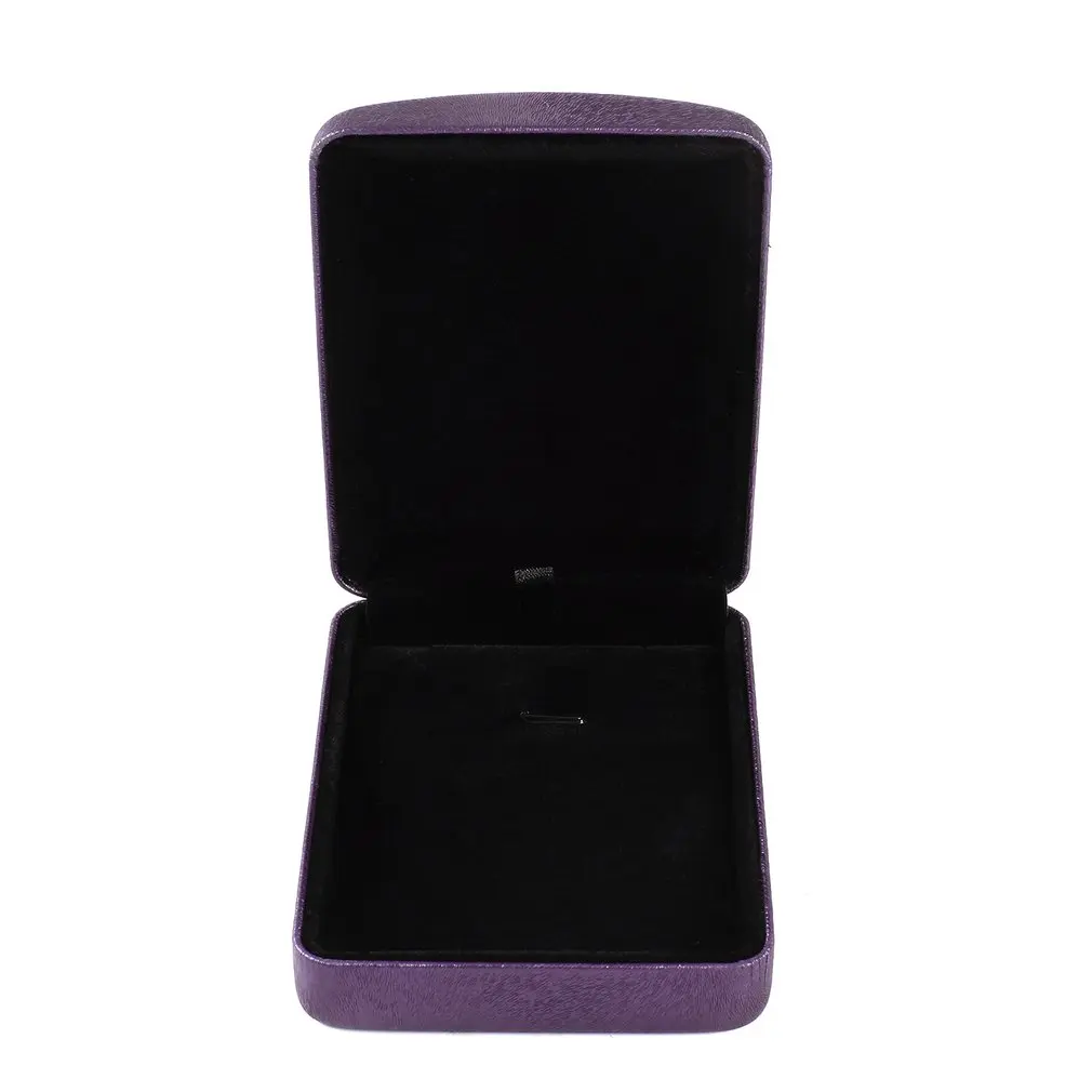 Purple Коробка из искусственной кожи прямоугольное ожерелье показ хранилища ювелирных украшений кольцо коробка для серьги ожерелье витрина для ювелирных украшений браслетов подарок - Цвет: Purple