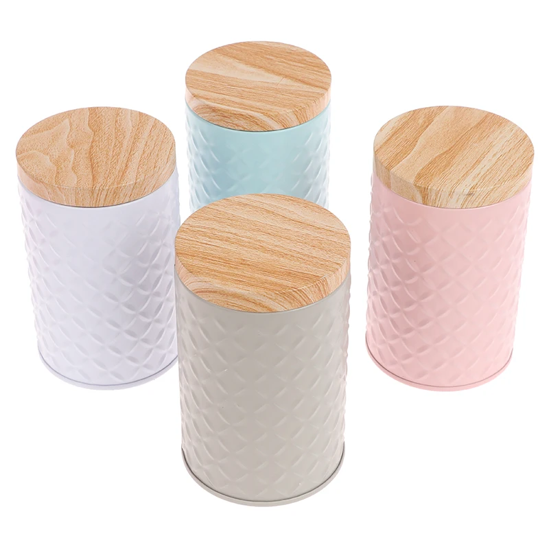 Hot Sales High Quality Wood Grain Tin Box Solid Metal Storage Home Organizer Coffee Tea Cans Party Gifts New 4 Colors | Дом и сад
