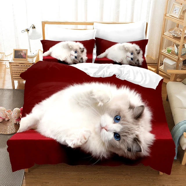 Dogs Printed Duvet Cover Set Queen Super King Size Animal Bedding Set Quilt Cover Bedclothes with Pillow Cases For Children Kids