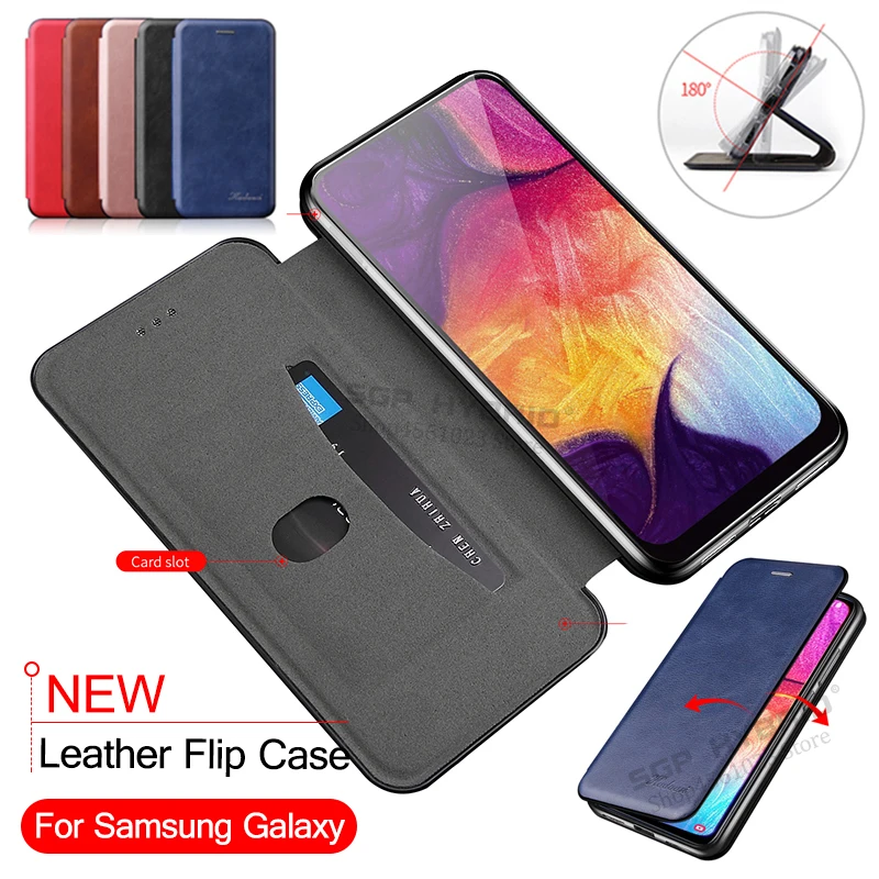 Кожаный чехол-книжка для Samsung Galaxy Note 10 + S10 S9 S8 J4 J6 Plus 9 8 A50 A40 A70 A20e A30 A20 A10 S7 Edge