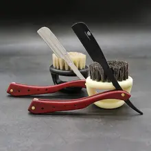 Ретро складные из нержавеющей стали бритвы деревянной ручкой лица волос бритья нож