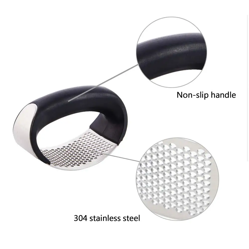 Stainless Steel Garlic Presses Manual Garlic Mincer Chopping Garlic Tools Curve Fruit Vegetable Tools Kitchen Gadgets