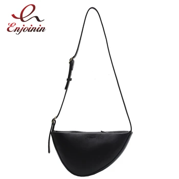 

Simple Design PU Leather Semicircle Crossbody Saddle Bag 2021Fashion Winter Ladies Messenger Bag Women Shoulder Bag LadiesPurses