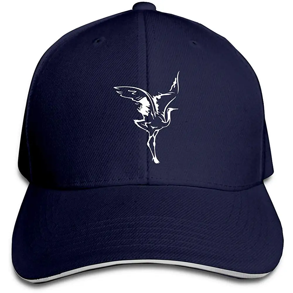 Мужская бейсболка с белым журавлем, бейсболка