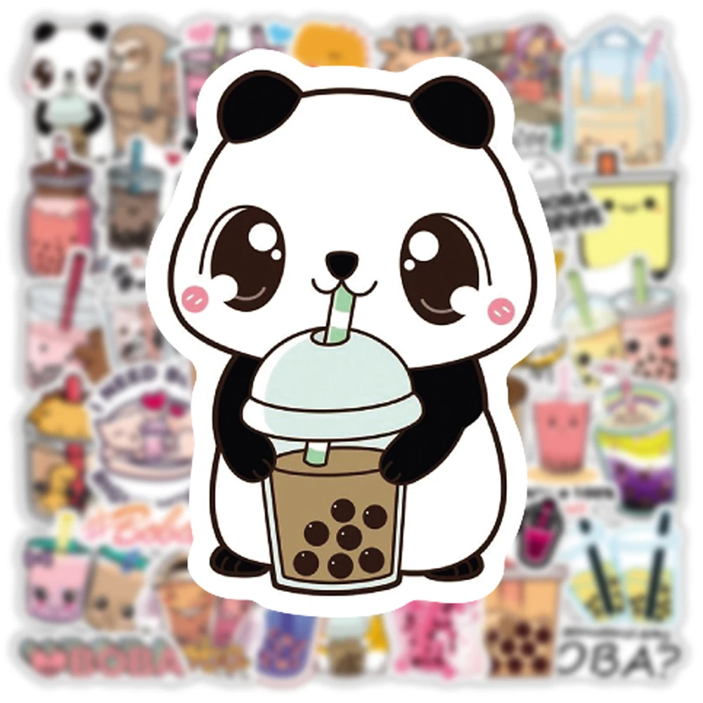 50PCS Cute Drink Anime Stickers Aesthetic Kawaii Laptop Guitar Luggage Fridge Phone Graffiti Sticker Decal Kid Classic Toys
