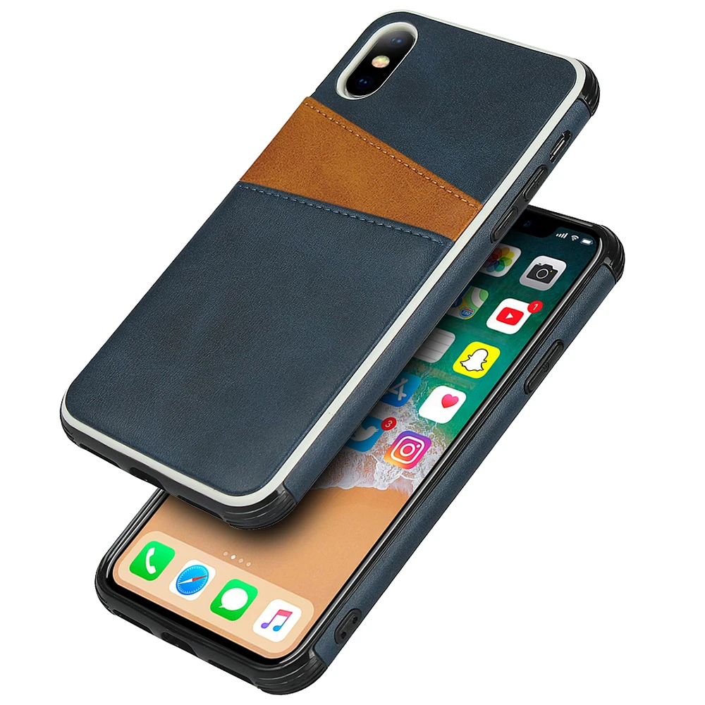 Чехол в стиле пэчворк для IPhone X XS XR MAX 6G 7G тонкий цвет подходящий кожи теленка
