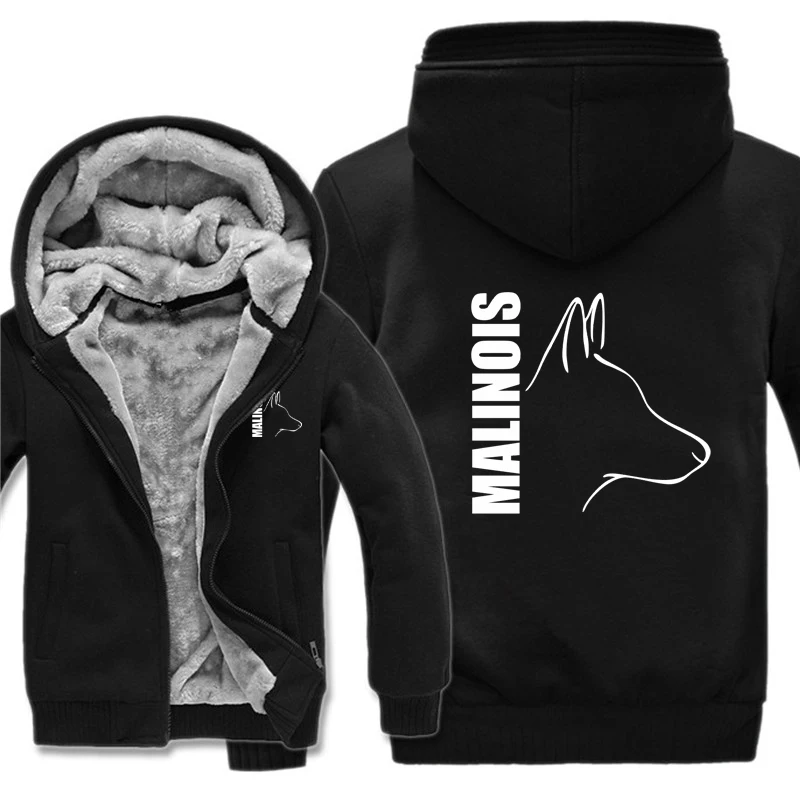 Silly Dog Belgian Malinois Hoodies Hoody Men Cool Thicken Winter New K9 Dog Sweatshirt Pullover Mans Streetwear Coat 3