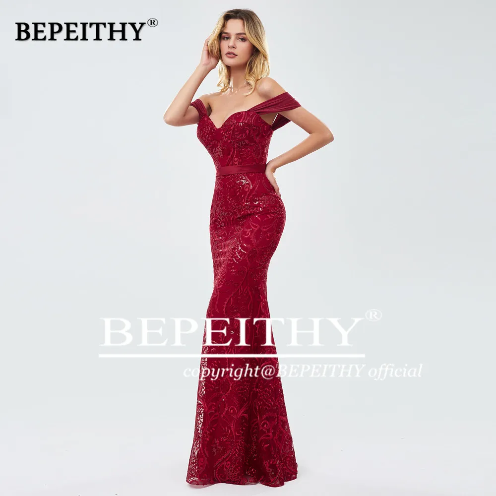 BEPEITHY Новое поступление красные длинные платья для выпускного вечера с русалочкой Vestidos de gala кружевные вечерние платья больших размеров