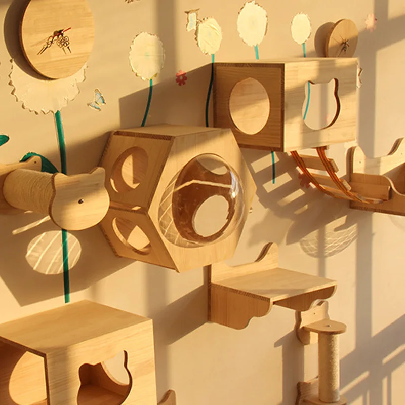 Деревянный игровой комплекс для кошек мебель защиты из сизаля котенок царапина