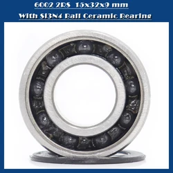 Roulement en céramique hybride, 15x32x9mm, 6002 (1 pièce) supports de fond de vélo et pièces de rechange, roulements à billes, 6002RS Si3N4, ABEC 1 