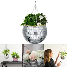 

2 Sizes Disco Ball Hanging Flower Pot Plastic Basket Planter Vase Planter Pot Hanging Hook Flower Pots Home Garden Decor