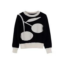 Детские шерстяные свитера для девочек; Милые свитера с вишней; Одежда для девочек; Рождественский костюм; детская одежда