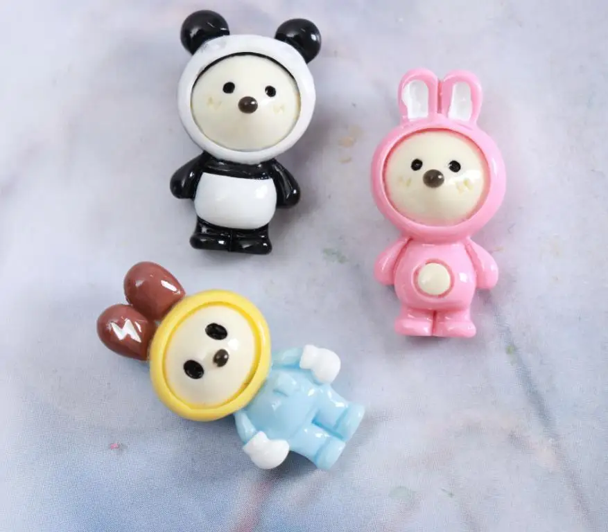 wholesale!Cartoon Resins Flatback Animal rabbit bee panda Cabochon Kawaii Cabochons DIY Scrapbook Hair Bows Center
