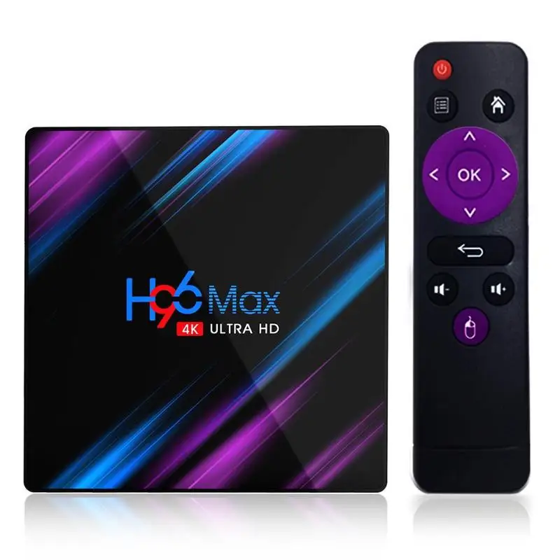 H96 Max-3318 Android 9,0 Smart tv Box 4G и 64G 4K медиаплеер с T1and Fly Air mouse голосовой лентой гироскоп для HTPC - Цвет: UK Plug  A