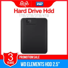 ويسترن ديجيتال WD Elements المحمولة HDD الخارجية hdd 1 تيرا بايت 2 تيرا بايت HDD 2.5 "USB 3.0 قرص صلب 3 تيرا بايت 4 تيرا بايت الأصلي للكمبيوتر المحمول