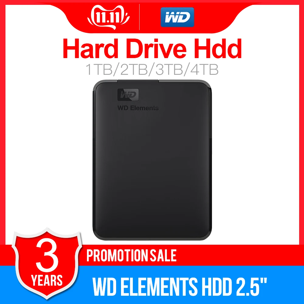 Western Digital WD Element портативный HDD внешний hdd 1 ТБ 2 5 &quotUSB 3 0 жесткий диск 4 оригинальный