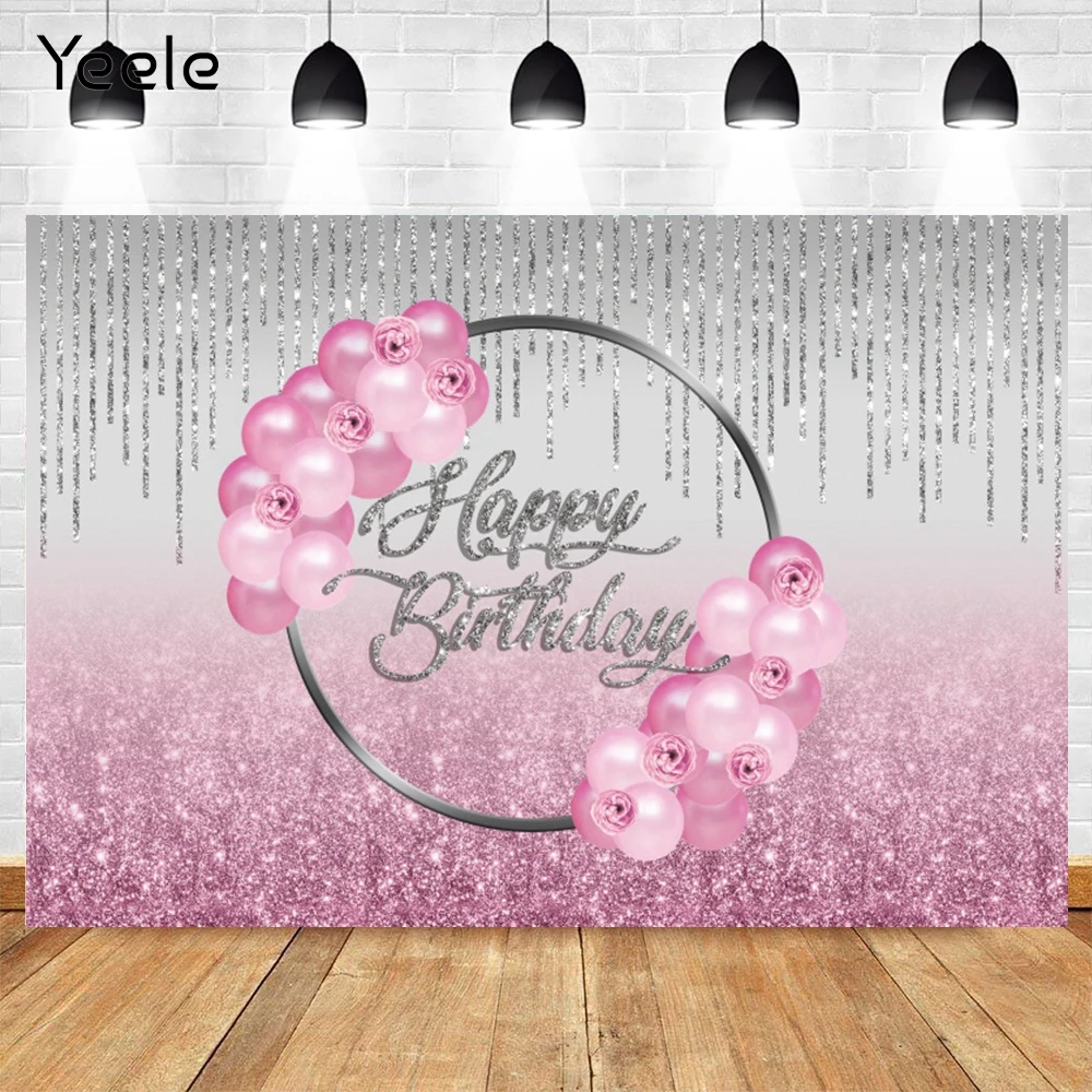 

Yeele Silver Background For Photography Simple Girly Pink Birthday Party Room Decro Photo Backdrop Photozone Photophone Props