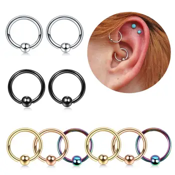 

1PC Stainless Steel Captive Bead Rings Ear Hoop Nose Rings Rook Cartilage Tragus Piercings Ring Body Jewelry Septum Earrings 16G