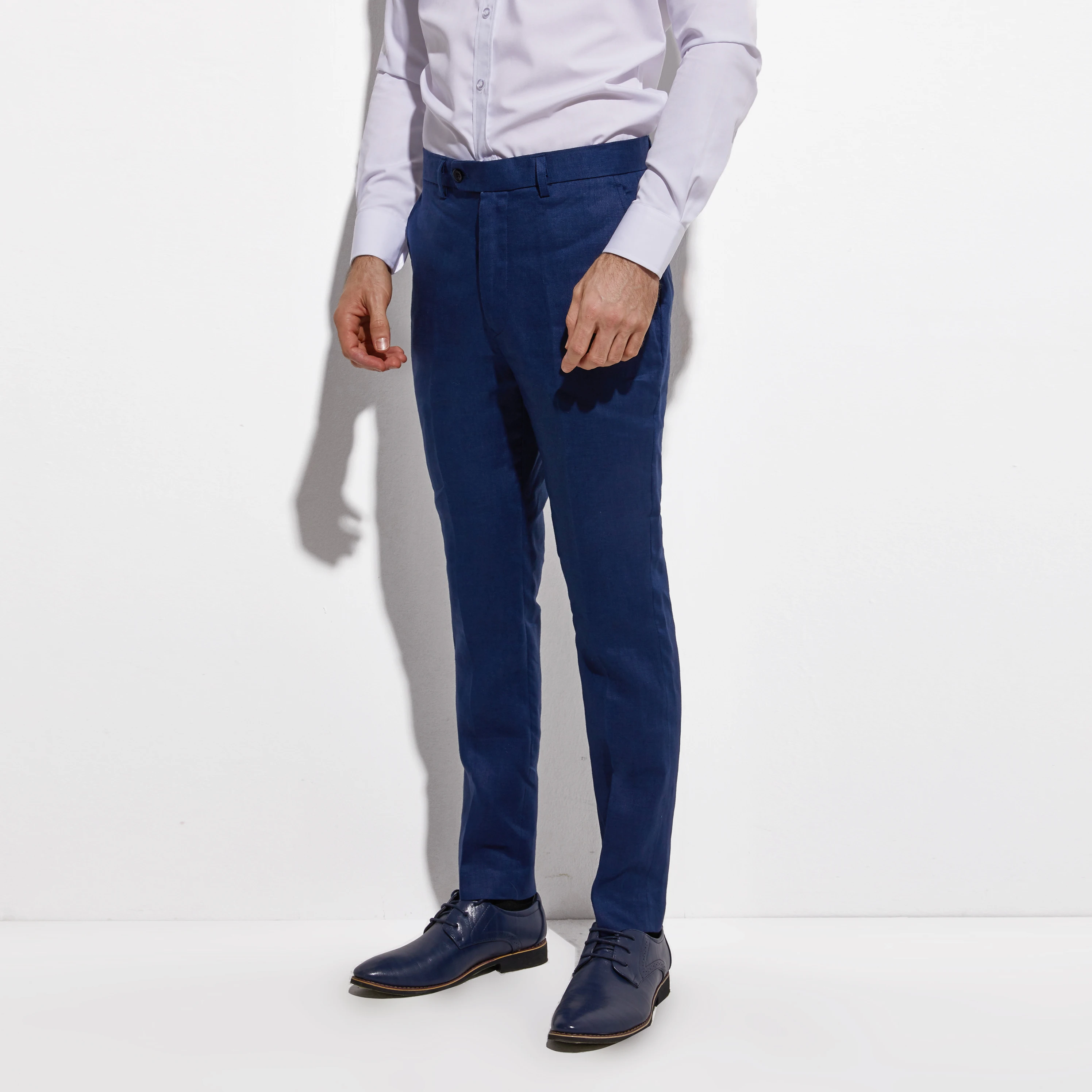 Custom Linen Suit Men Custom Made Suits Light Navy Blue Slim Beach Bespoke Wedding Suits For Men Breathable Costume Sur Mesure