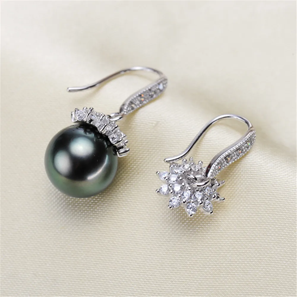 

oysters Pearl Earring Accessories Copper Silver Plating Earring Clasps Hooks Findings With Loop Clasp Base For Diy YYED-120