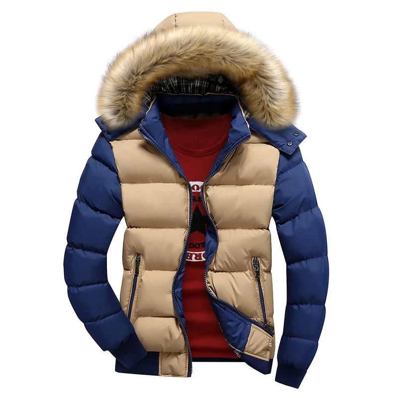 Khaki blue Manoswe, Зимние Модные теплые куртки, Мужская Толстая хлопковая одежда, верхняя одежда, ветровка, качественная куртка, мужские пальто, большие размеры, S-7XL - Цвет: Khaki blue
