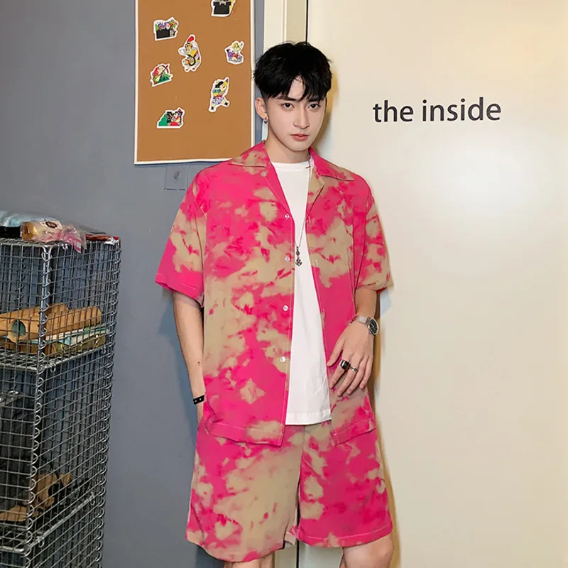 EWQ/мужская одежда tide tie-dye набор из двух предметов с принтом 2020 летняя новая