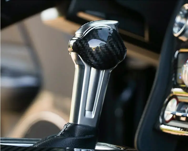 Для Ford Mustang из углеродного волокна Стикеры Ford Mustang аксессуары интерьер чехол для рычага переключения передач