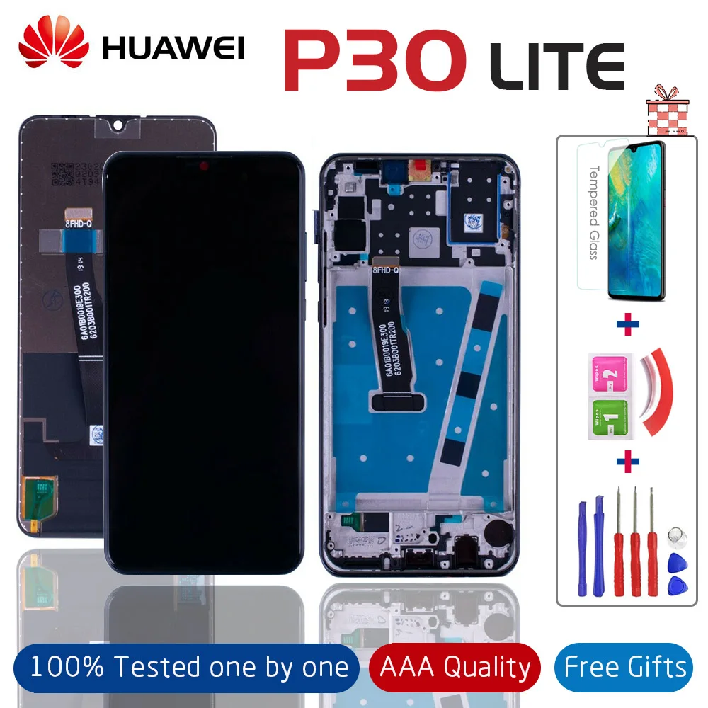 Оригинальный ЖК-дисплей с рамкой для huawei P30 Lite ЖК-экран Nova 4e MAR-LX1 LX2 AL01 + подарки |