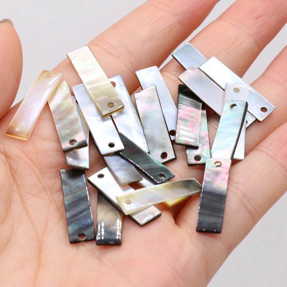 50PCS Wholesale Natural Freshwater Shell Rectangular Pendant For Woman Jewelry Making DIY Necklace Earring Accessory Gift