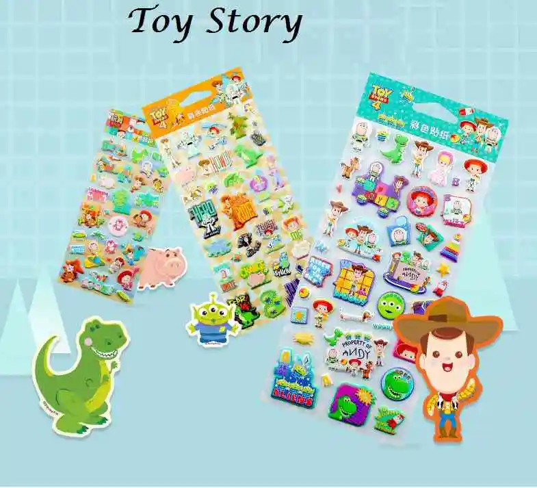Микки 3D Смешанная История игрушек мультфильма 4 водонепроницаемые наклейки для блокнота автомобиля велосипеда телефона ноутбука багажа аниме Принцесса игрушка наклейки