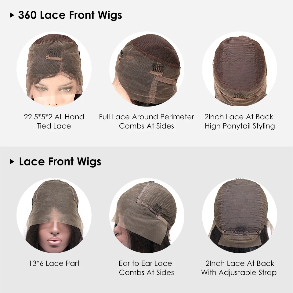 [HJ Weave Beauty] OneCut Hair 360 Lace Frontal Wig Brazilian Remy Hair Straight Lace Front Human Hair Wigs For Black Women