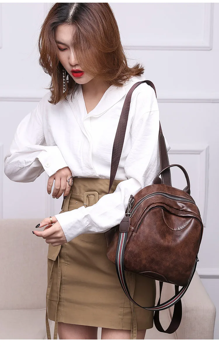 Женский рюкзак, новинка, высококачественный мягкий кожаный модный Школьный рюкзак, для отдыха, для улицы, маленький рюкзак