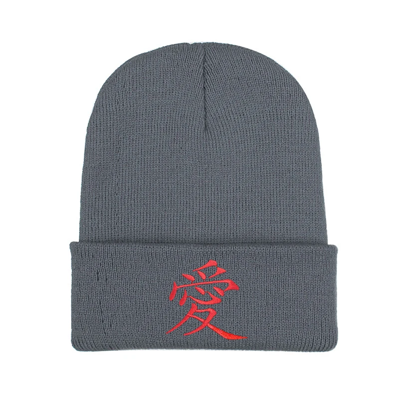 Гаара Для мужчин s Skullies Зимняя шерстяная шапка, шапки-бини вязаные чулки головной убор повязка на голову Sabaku no Gaara Akatsuki Uchiha Naruto капот Шапки для Для мужчин - Цвет: Серый