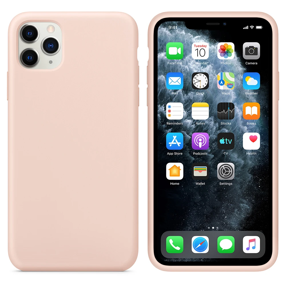 Pink Sand Полностью универсальный чехол для IPhone 11 Pro Max xs max xr 876s plus, Силиконовый противоударный чехол с логотипом, лучше, чем - Цвет: Pink Sand