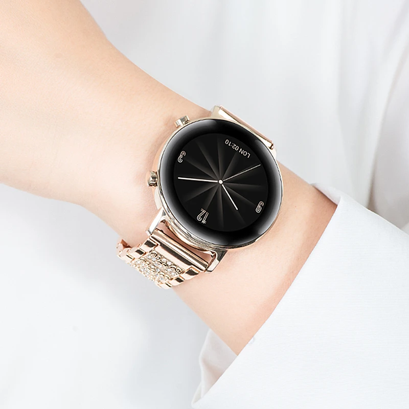 

Girls Stylish Band For Samsung Galaxy Watch 4 /4 Classic Active 2 Bling Stainless Steel Strap For Huawei Watch 3 GT 2 Pro