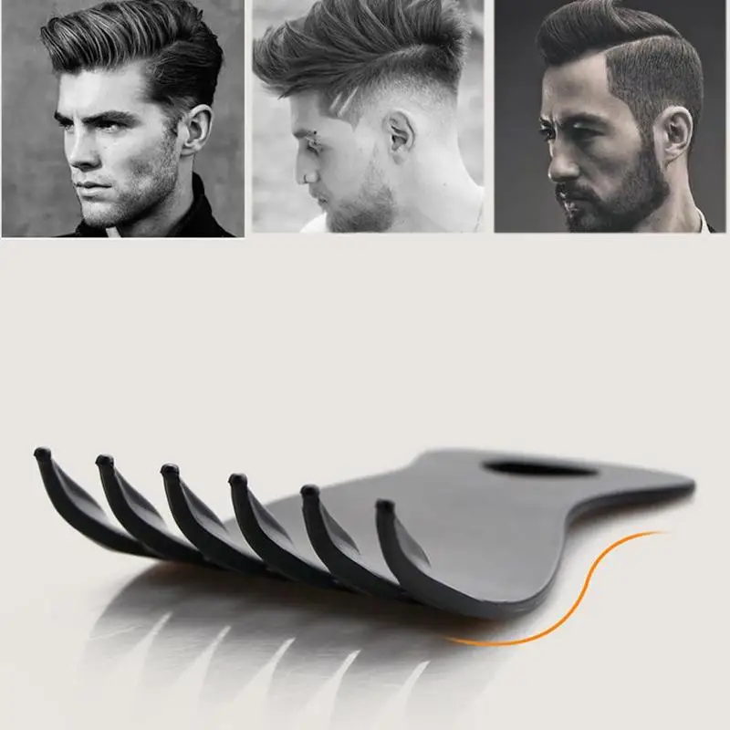 Black Wide Tooth Set Oil Comb Texture Comb Big Back Hair Comb Retro Hair Style Beard Comb Hair Care