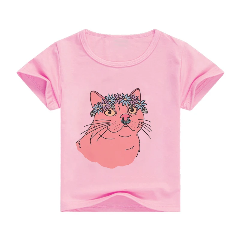New Childrens T-shirt Top Summer Cartoon Printing Pure Rainbow Short-sleeved Fashion Rabbit Cute Multicolor Hot Selling Top