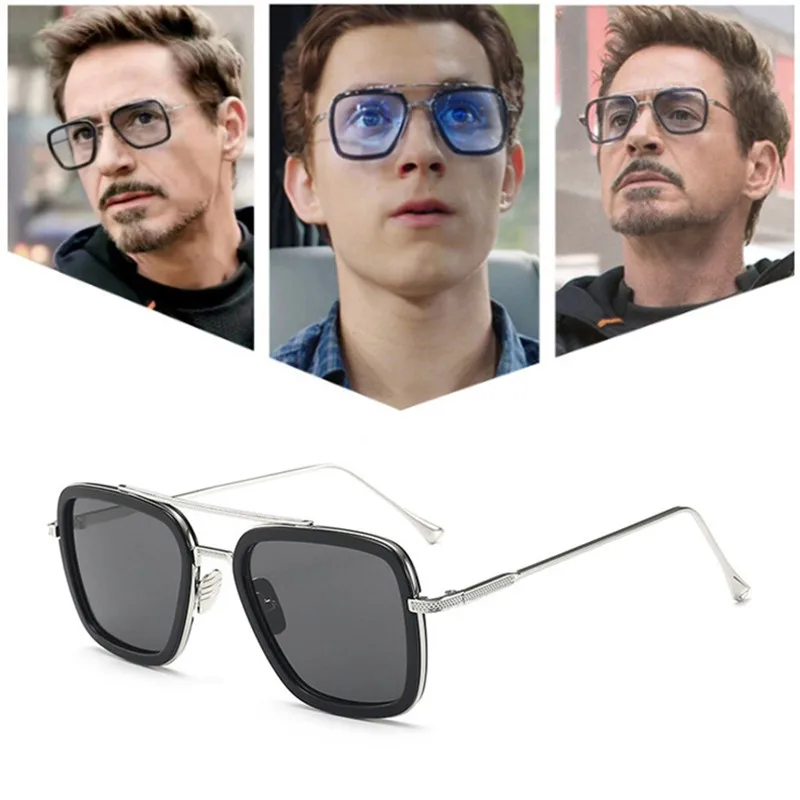 Солнцезащитные очки OLOEY Iron Man 3 мужские винтажные квадратные в ретро стиле|Мужские
