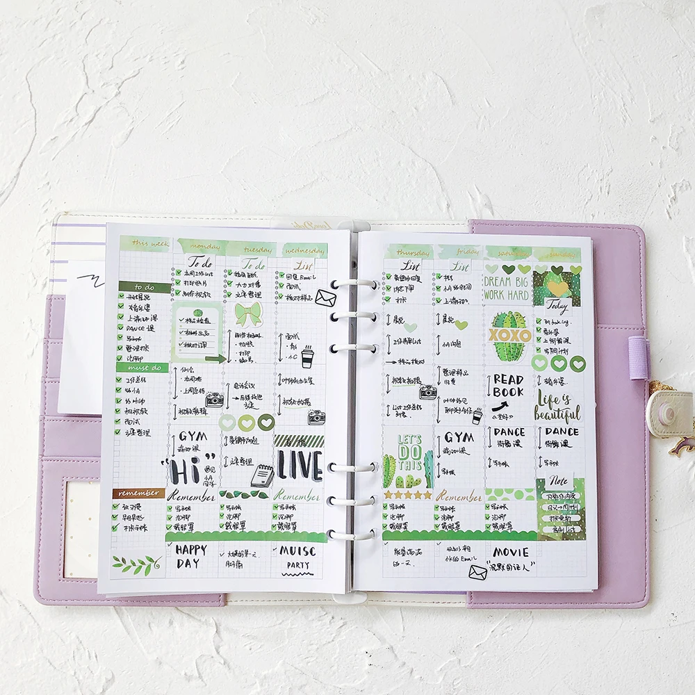 Lovedoki корейский фиолетовый зеленый Bullet Journal стикер s дневник планировщик скрапбук декоративные этикетки стикеры школьные и офисные канцелярские принадлежности