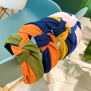 

Chen Yan Women Color Headband fashion stripe headbands Knot Wide Hair Band FG1915