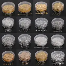 Anel de salto/miçangas bonés/correntes estendidas/pinos/palmas/brinco ganchos caixa conjunto jóias fazendo kit para diy brincos suprimentos acessórios