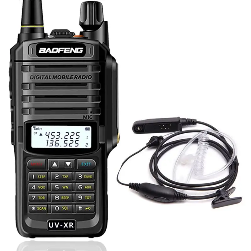 Baofeng UV-XR uv-9r uv9r плюс Водонепроницаемый иди и болтай Walkie Talkie 10 Вт мощное радио CB Портативный 10 км дальность двухстороннее радио - Цвет: add ac headset