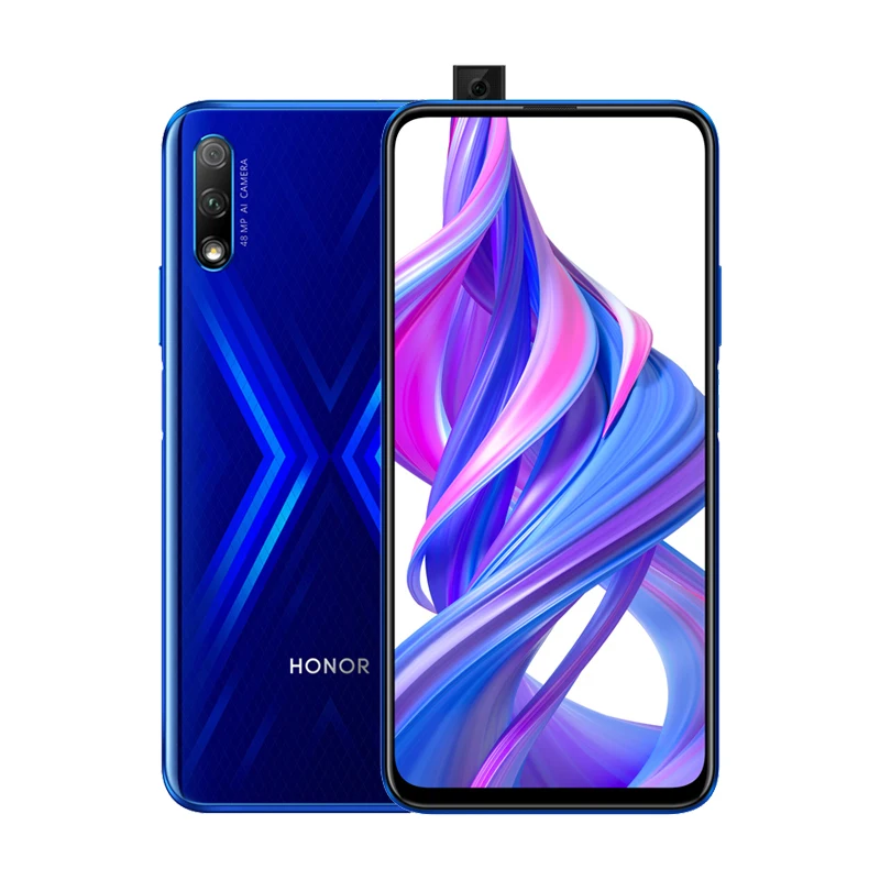Honor 9X9X4 ГБ, 64 ГБ, Восьмиядерный процессор Kirin 810, 48 МП, двойная камера, 6,59 дюйма, 16 МП, фронтальная камера, 4000 мАч, аккумулятор, мобильный телефон - Цвет: Blue
