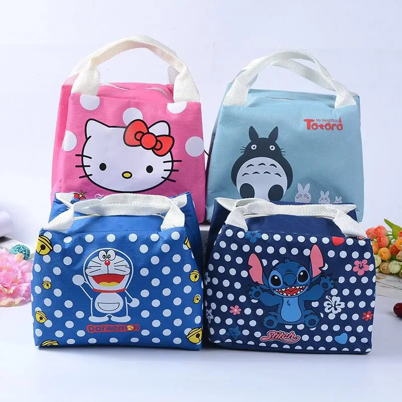 Корейский стиль мультфильм изолированный мешок открытый милый KT Bento Box сумка-холодильник Водонепроницаемая рубашечная ткань, молния ланч бокс сумка-холодильник