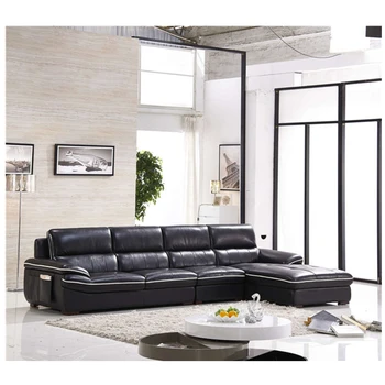 

Factory price L shape leather sofa bed living room sofa set