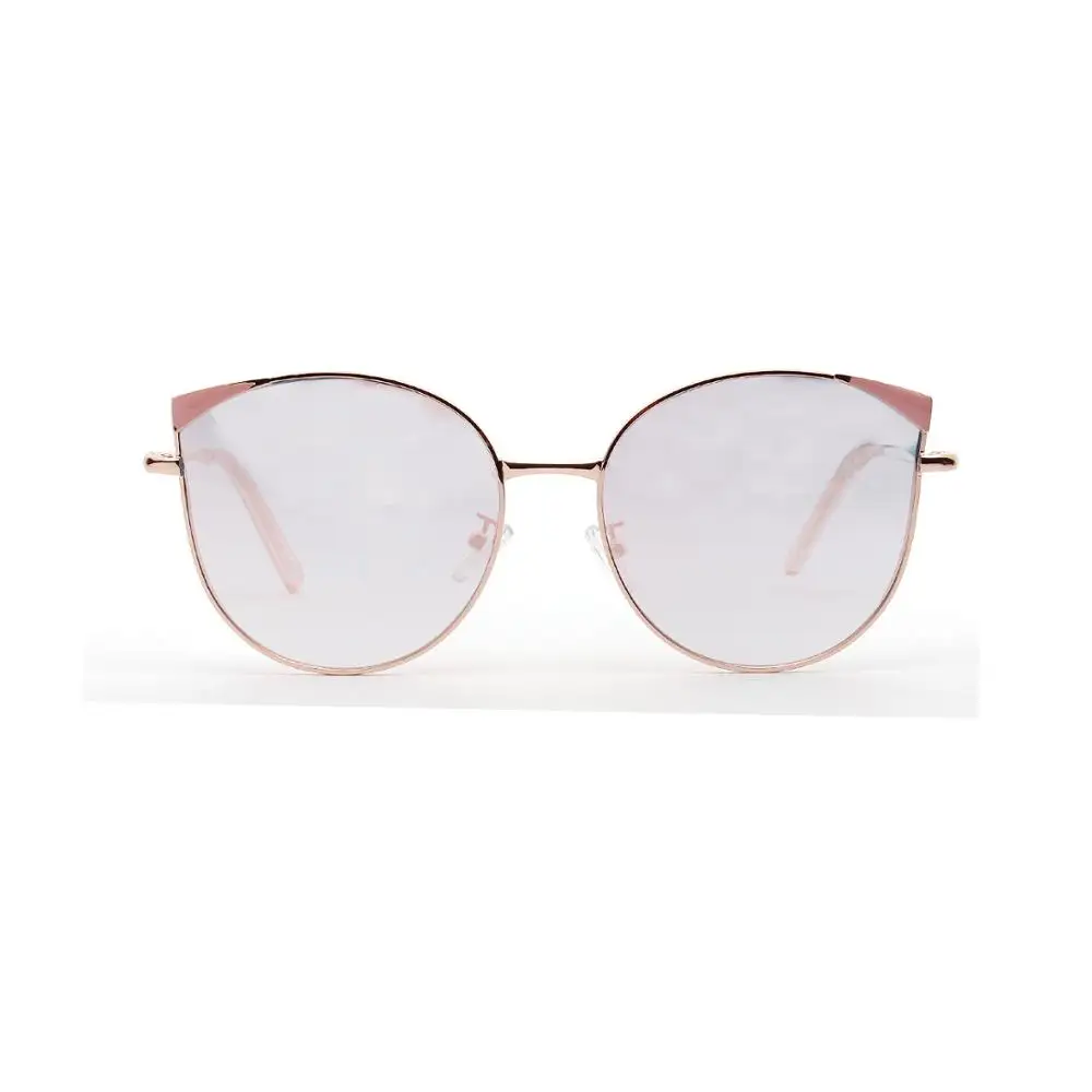 rose gold Red Son, модные женские солнцезащитные очки, поляризационные, зеркальные, металлическая оправа, сплав, UV400, очки для женщин - Цвет линз: rose gold