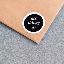 26bgj-40 мм товарные наклейки, хлеб, молоко, йогурт упаковка, подарочные наклейки на коробку, дни рождения, логотипы, пользовательские наклейки "пчела Счастливый"