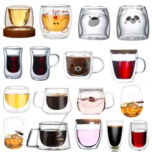 Двухслойная стеклянная кружка боросиликатного термостойкая офисная чашка домашний стол чашки теплоизоляция Чай Молоко Кофе Кружки