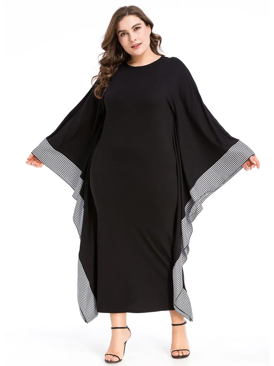 Длинное мусульманское платье макси с рукавом летучая мышь|Мусульманская одежда|