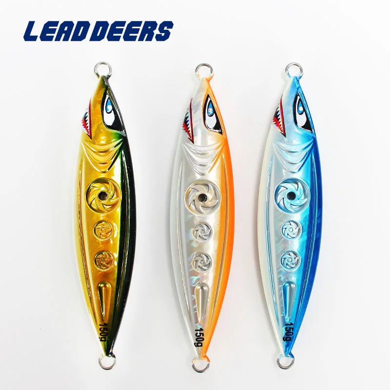 

Leaddeers Japan Deep Sea Slow Jigging Metal Jig Lure Fishing Jigs Ocean Boat Fishing Glow Lead Fish Lures 4pcs/Lot 150g - 250g